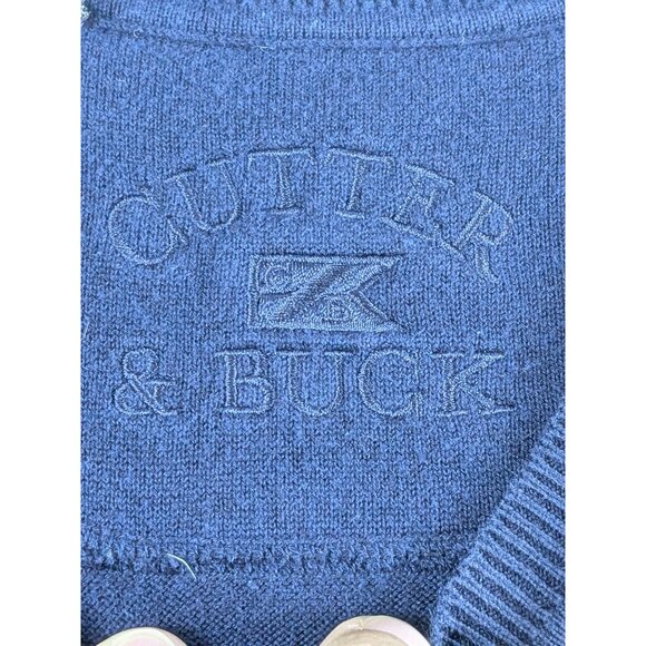 Cutter Buck Ryder Cup Oakland Hills Navy Blue V-Neck Sleeveless Sweater Vest Lrg - Picture 5 of 10